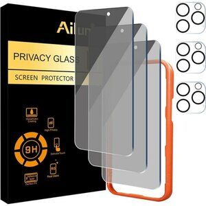3 Pack Privacy Screen Protector for iPhone 16 Pro Max [6.9 inch]+ 3 Pack Camera